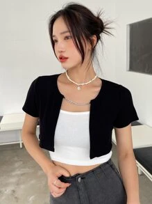 DAZY 1 Pieza Top Corto Con Detalle De Cadena - Negro - Ver 4