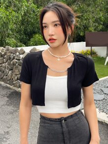 DAZY 1 Pieza Top Corto Con Detalle De Cadena - Negro - Ver 5