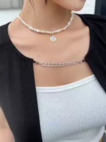 DAZY 1 Pieza Top Corto Con Detalle De Cadena - Negro - Ver 8