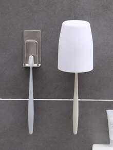 1pc Stainless Steel Toothbrush Holder - Silver - View 7