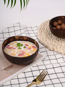 1 pieza Bol coco con concha - Café integral - Ver 2