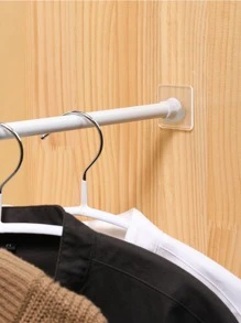 2入組強力窗簾桿支架掛鉤自粘桿支架掛衣桿支架廁所家居浴室配件 - 無色 - 查看 6