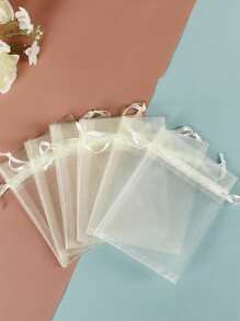 20个/批欧根纱礼品袋，用于珠宝抽绳袋，用于婚礼圣诞糖果礼品袋珠宝包装，圣诞节