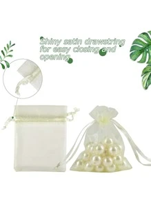 20个/批欧根纱礼品袋，用于珠宝抽绳袋，用于婚礼圣诞糖果礼品袋珠宝包装，圣诞节