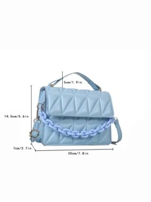 Túi Vuông Mini Chần Trang trí chuỗi - Màu xanh nhạt - Xem 4