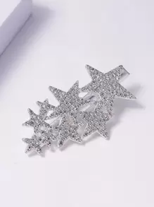 Rhinestone Star Decor Hair Clip Royal Tiaras - Silver - View 3
