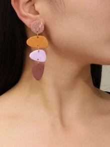 Geometric Drop Earrings - Multicolor - View 2