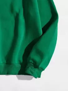 Chiquease Plus Letter Graphic Drop Shoulder Sweatshirt - Green - View 4