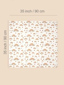 1 套印花婴儿襁褓毯（带帽子）、柔软舒适的婴儿襁褓包 - 彩色 - 查看 3