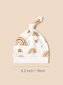 1 套印花婴儿襁褓毯（带帽子）、柔软舒适的婴儿襁褓包 - 彩色 - 查看 4