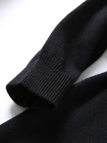 Toddler Girls Button Detail Fitted Jumper Dress - Black - View 4