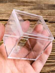 1pc Clear Stationery Storage Box - Clear - View 1