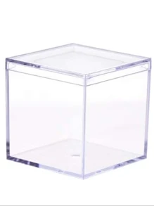 1pc Clear Stationery Storage Box - Clear - View 3