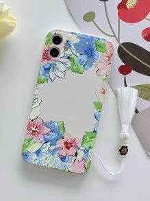 花卉图案手机壳，带流苏挂绳，国际版，非国内版 - 彩色 - 查看 4