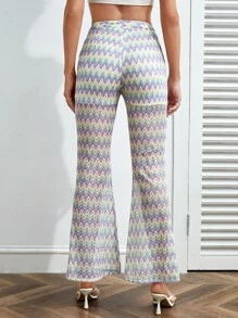 SHEIN Unity 鋸齒圖案喇叭褲 - 彩色 - 查看 2