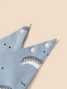 5入組嬰兒卡通圖案方巾