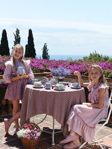 SHEIN 女孩荷葉邊襯衫和荷葉邊下擺半身裙