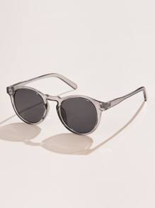 1pc Women's Fashion Multicolor Oval Small Frame Vintage Chic Stylish Casual Outdoor Ins Street Travel Fashion Glasses Beach Accessories For Women Glasses Shades Basics Fall Winter Women Outfits Clothes Business Casual Gifts For Summer Beach Vacation,Outdoor,Travel - Grey - View 5