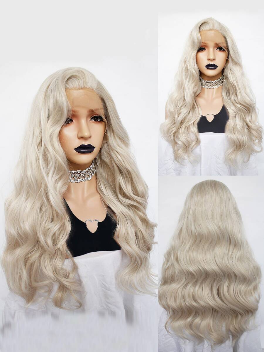 13*3 Lace Front Long Body Wave Synthetic Wig - Brown - View 1