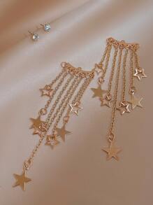 Andkiss Star Tassel Decor Earrings