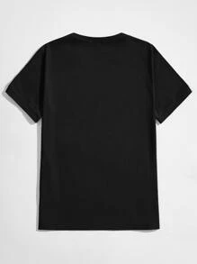 Manfinity BRENVOR Men Cotton Round Neck Graphic Print Tee, Summer, Couple Things - Black - View 2