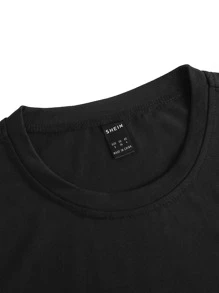 SHEIN Unity Camiseta con corazón & con estampado de figura - Negro - Ver 4