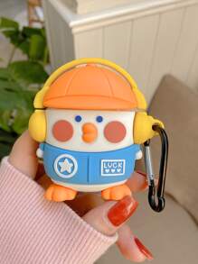 Cute Stuff Funny Cartoon Duck Case Compatible With Airpods - Yellow - View 1