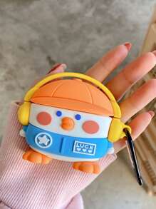 Cute Stuff Funny Cartoon Duck Case Compatible With Airpods - Yellow - View 2