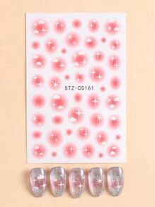 FULL BEAUTY 2張星星和雲朵圖案美甲貼紙 - 彩色 - 查看 6