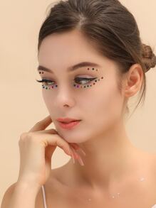 1sheet Rhinestone Face Tattoo Sticker - Multicolor - View 2