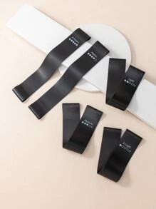 Set de 5 bandas elásticas de goma con organizador, accesorios de gimnasio - Negro - Ver 3