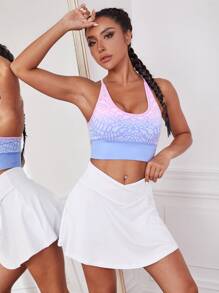 Easithlete Breathable Softness Solid Sports Skort With Phone Pocket,Women Tennis Outfit - White - View 4