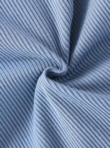 Mono de punto acanalado con estampado de dinosaurios para bebé niño - Neblina azul - Ver 7