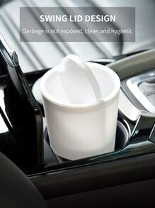 1pc Minimalist Car Trash Can - White - View 5