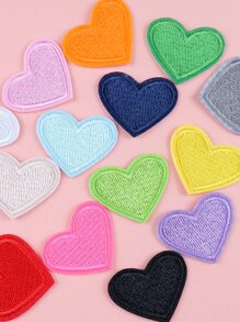 12入組/套隨機顏色迷你愛心形狀diy熱封補丁 - 彩色 - 查看 5