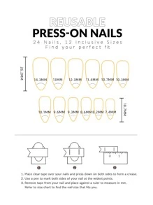 Instantly Upgrade Your Look with 24pcs long pointed purple French floret completely covers fake nails and is suitable for women and girls - Multicolor - View 4