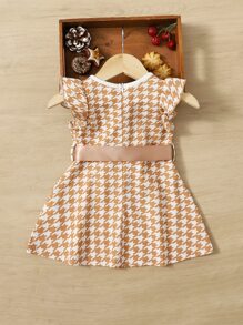 SHEIN Đầm em bé Thắt lưng răng cưa Dễ thương - Nhiều màu - Xem 2