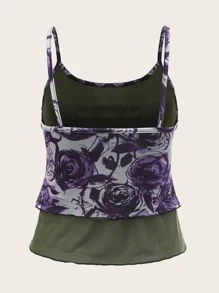 ROMWE Floral Print Cami Top - Multicolor - View 2