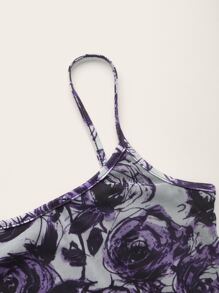 ROMWE Floral Print Cami Top - Multicolor - View 3