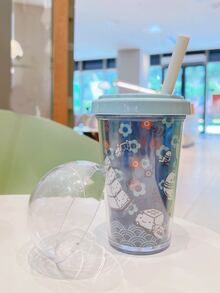 Cartoon Graphic Tumbler - Blue - View 1