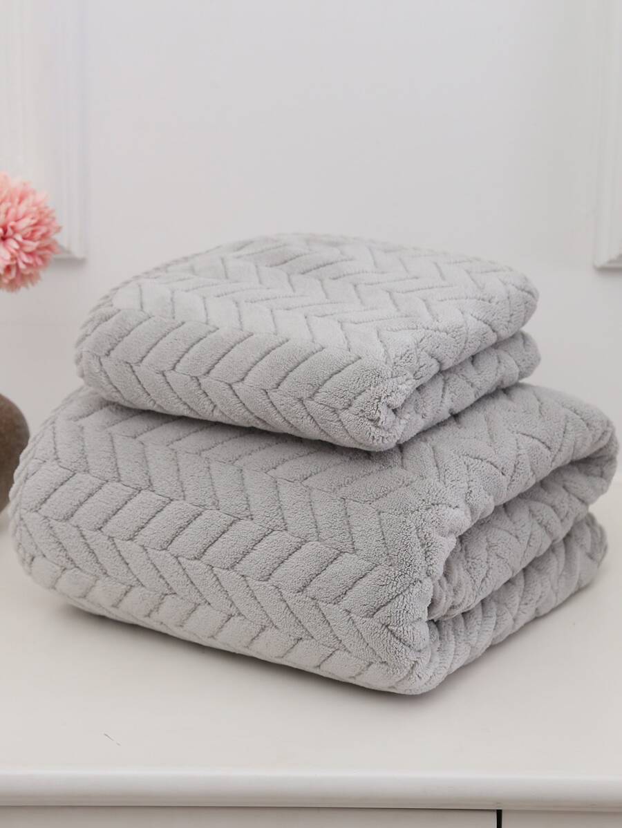 1 pieza con patrón geométrico Toalla de baño o Toalla - Gris Claro - Ver 1