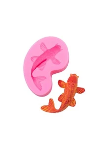 1 pieza Molde de silicona pez de color en forma de DIY - Rosa - Ver 2