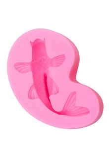 1 pieza Molde de silicona pez de color en forma de DIY - Rosa - Ver 4