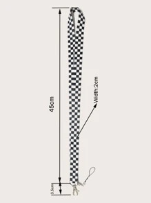 Cordón para teléfono con diseño de tablero de ajedrez, regalo para madre, familia, amigos, cumpleaños, festivos, colgante y cadena para teléfono - Blanco y Negro - Ver 3