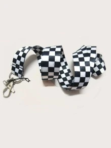 Cordón para teléfono con diseño de tablero de ajedrez, regalo para madre, familia, amigos, cumpleaños, festivos, colgante y cadena para teléfono - Blanco y Negro - Ver 6