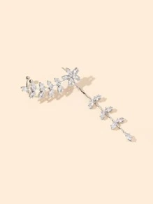 1 Miếng Thả bông tai một Khối Zirconia  Trang trí Hoa - Bạc - Xem 2