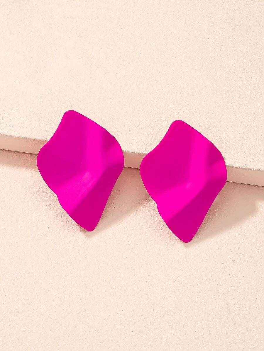 Hoa tai đinh tán hình học không khớp - Màu Hồng Tươi - Xem 1