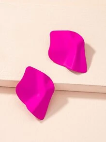 Hoa tai đinh tán hình học không khớp - Màu Hồng Tươi - Xem 2