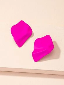 Hoa tai đinh tán hình học không khớp - Màu Hồng Tươi - Xem 3