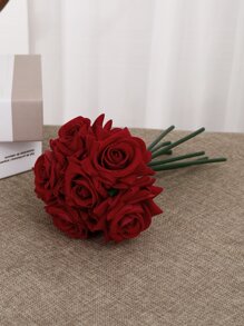 7入組人造玫瑰 - 紅色 - 查看 2